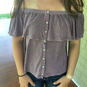 AEO Lilac Off the shoulder Soft and Sexy Top